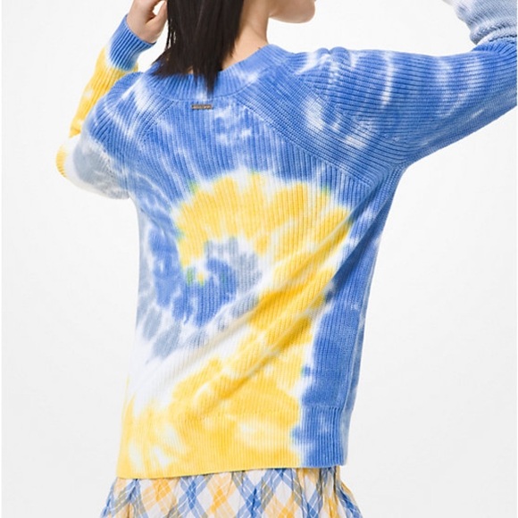 Michael Kors Tie Dye Supima Cotton Sweater Medium EUC - Picture 3 of 9